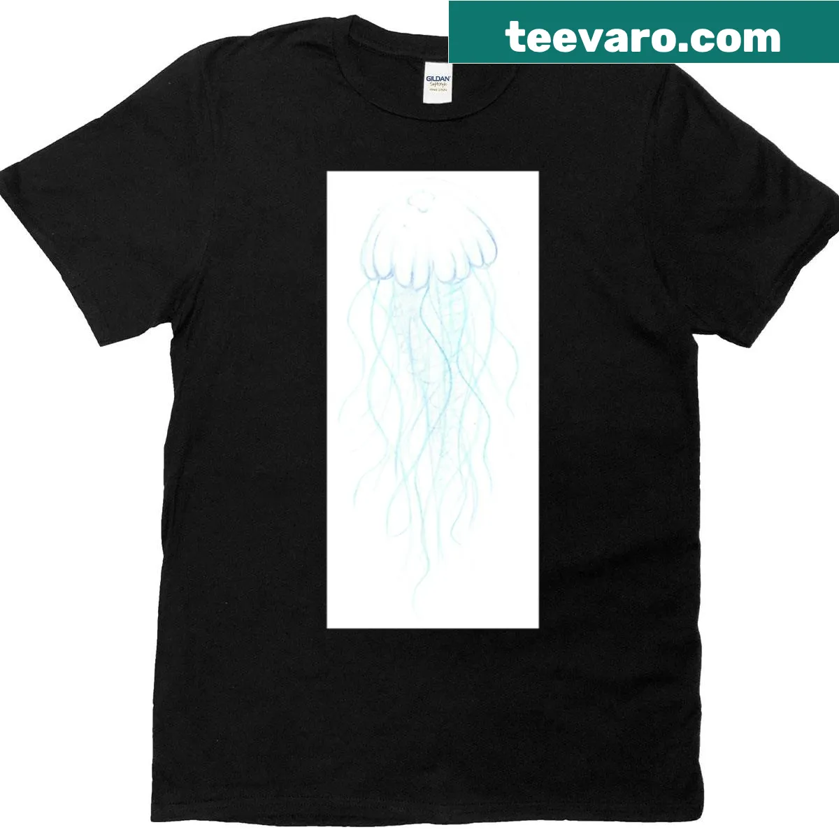 Playful jellyfish graphic t-shirt — on a men's t-shirt
