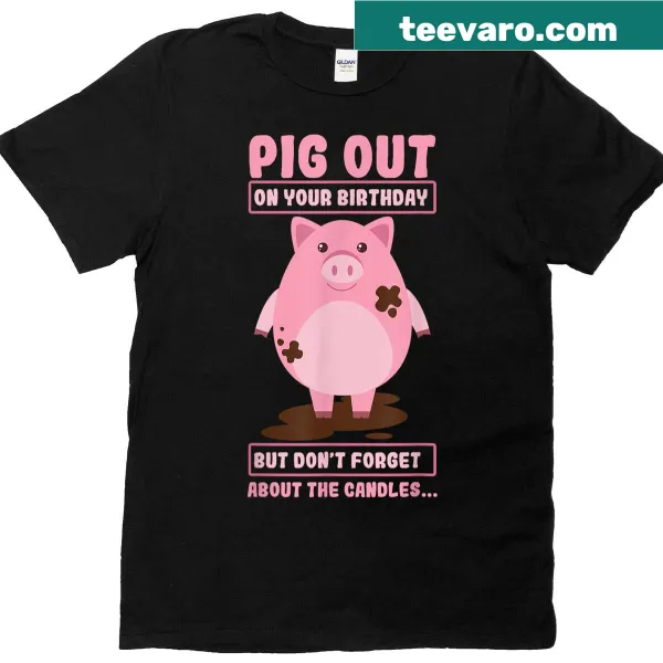 Cute piglets in a forest on a birthday T-shirt