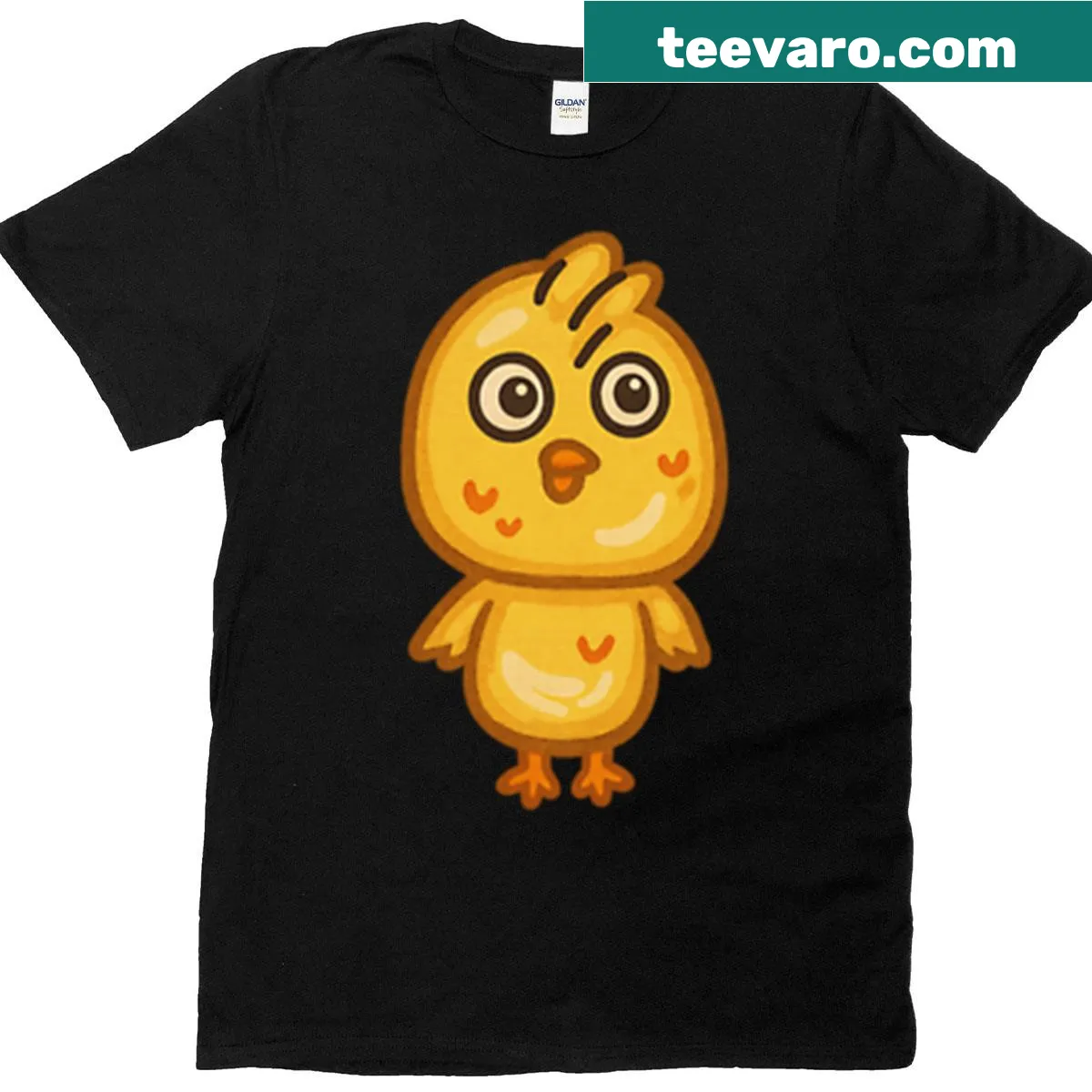 Cute cartoon chick design on a t-shirt — on a men's t-shirt