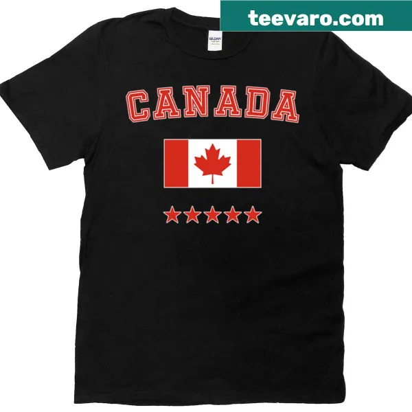 Canada flag and stars design on a T-shirt