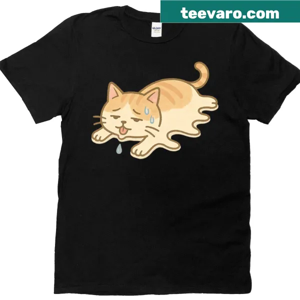 Illustration of a melting cat in a humorous graphic