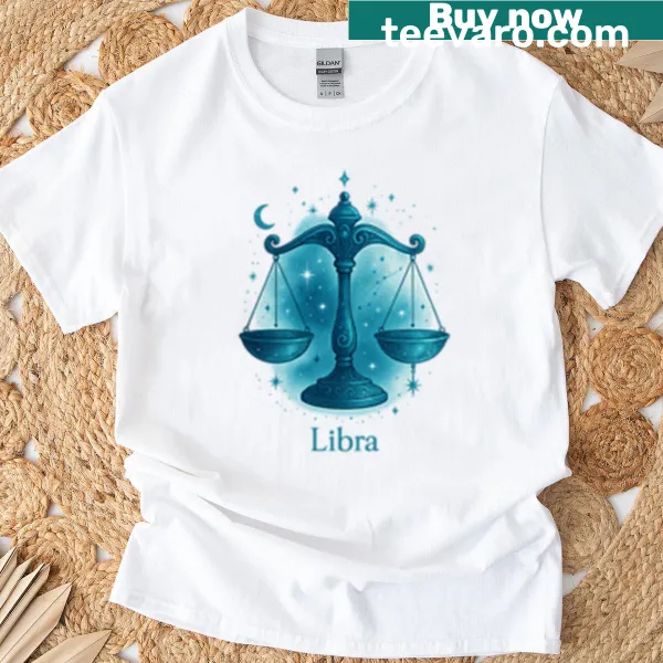 Celestial Libra design t-shirt with astrological elements