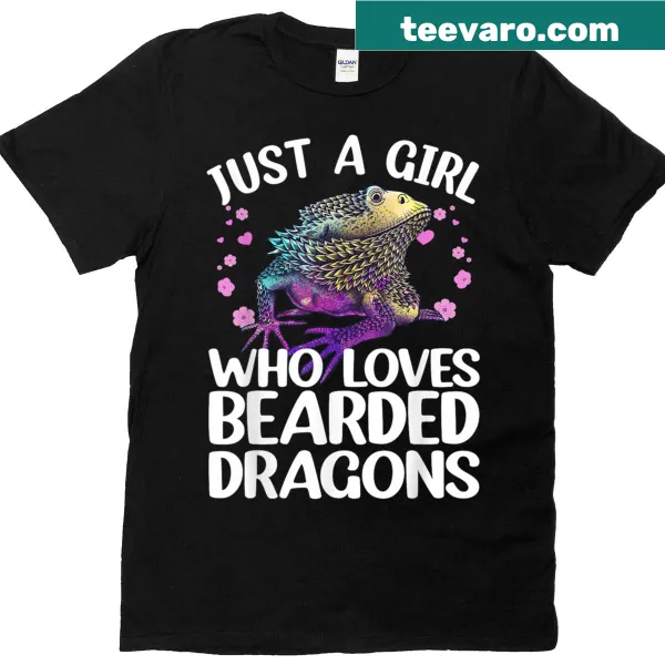 Cute bearded dragon illustration on a women's t-shirt