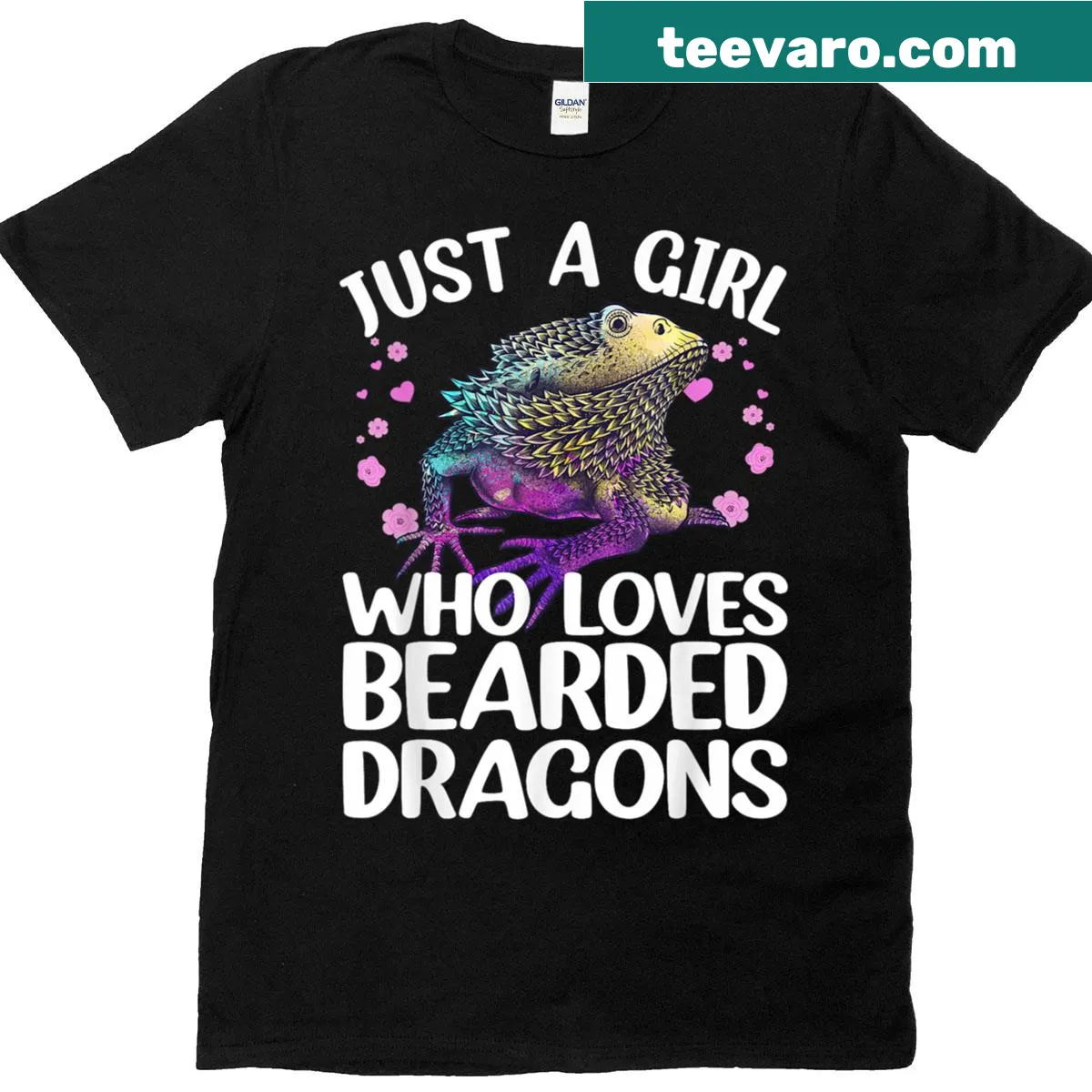 Cute bearded dragon illustration on a women's t-shirt — on a men's t-shirt