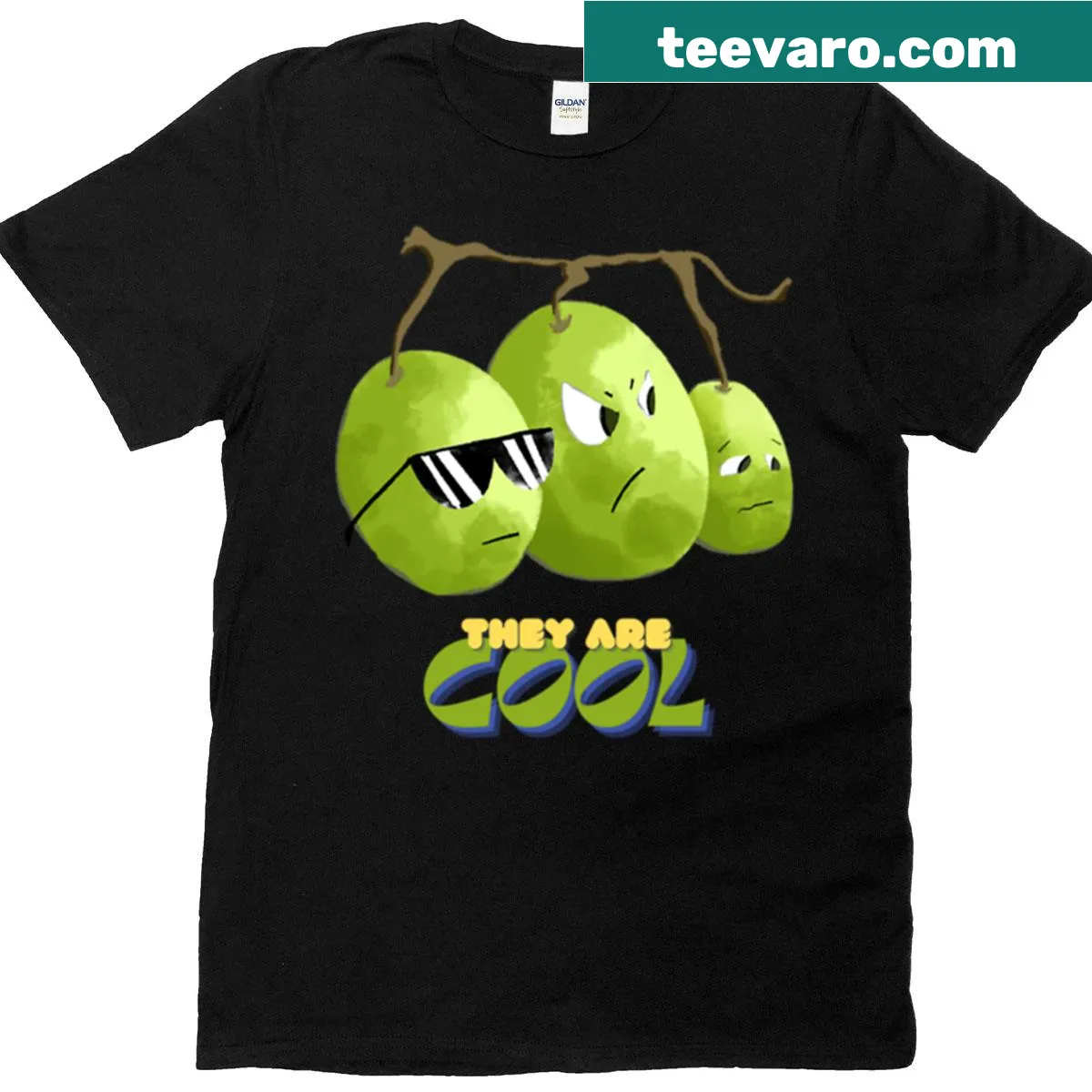 Playful grape design shirt celebrating fresh fruit — on a men's t-shirt
