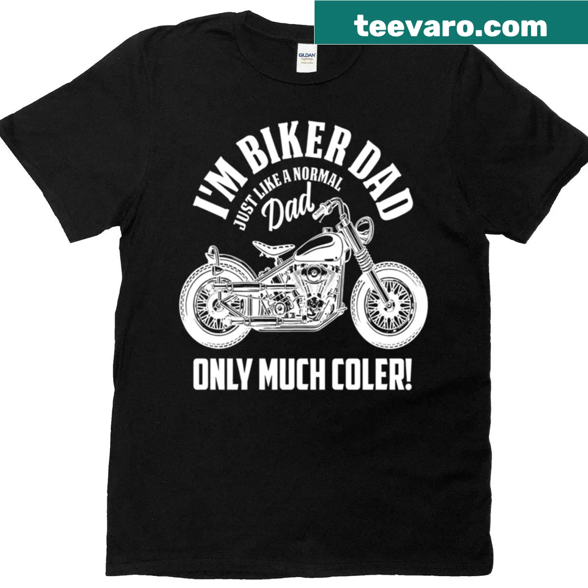 Funny 'Cooler Than A Normal Dad' typography t-shirt — on a men's t-shirt