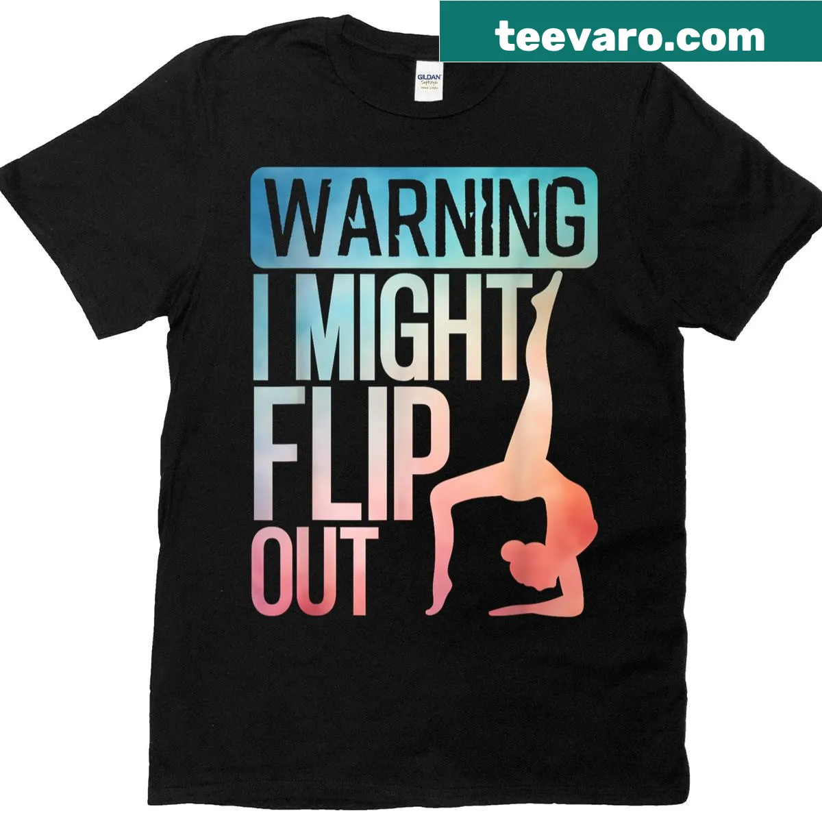 Illustration of a cute gymnast performing a tumble on a T-shirt — on a men's t-shirt