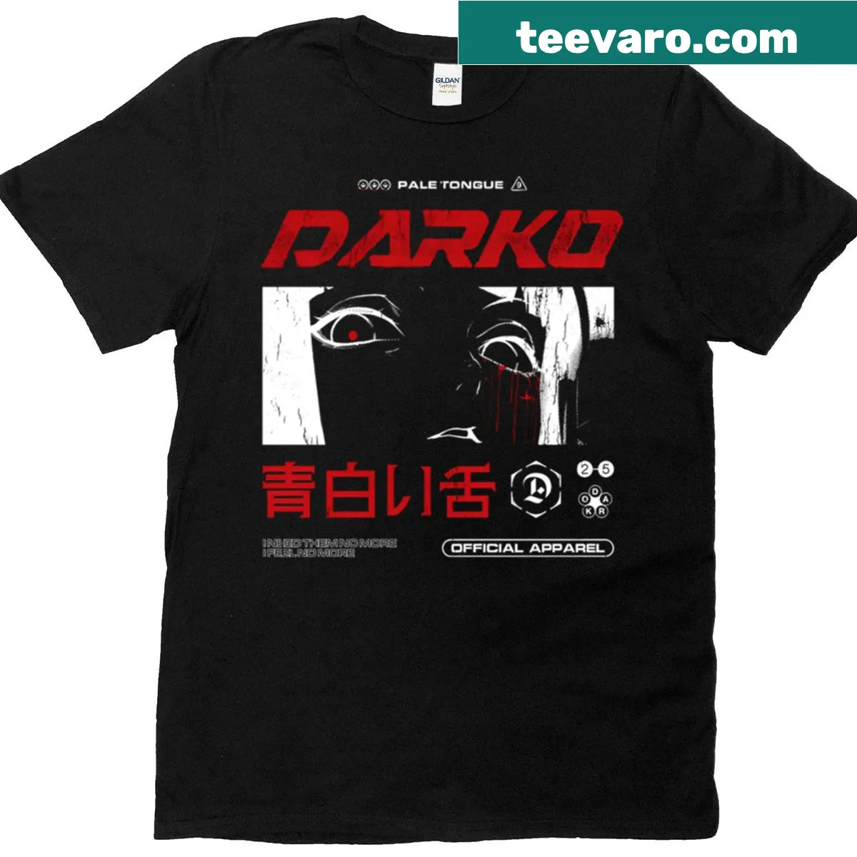 Engaging graphic design representing Darko on a T-shirt — on a men's t-shirt