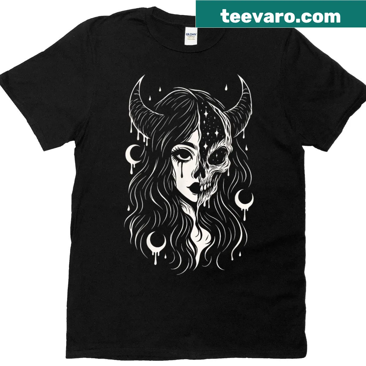 Kawaii Demon Girl T-shirt with horror anime design. — on a men's t-shirt
