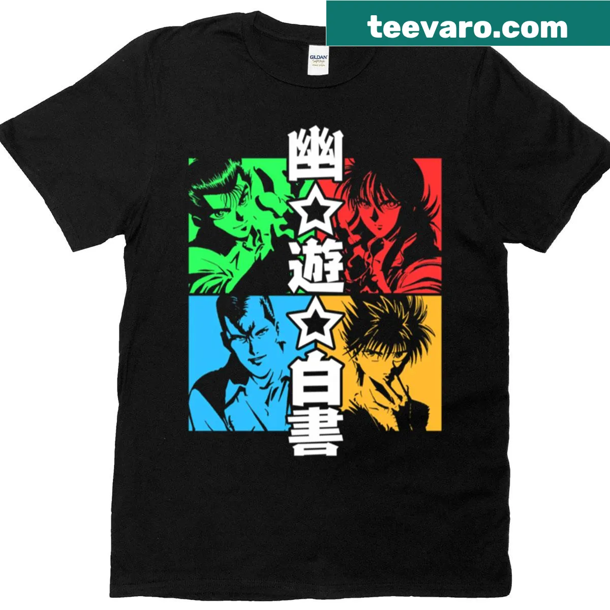 Anime T-shirt featuring a demon hunters graphic — on a men's t-shirt