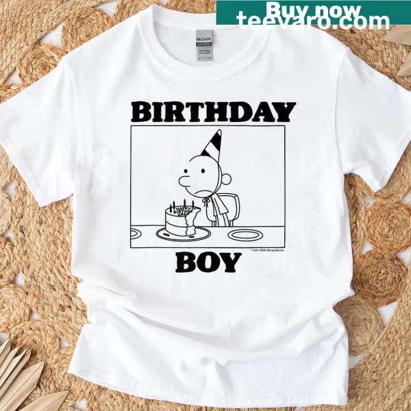 Comic panel design from Diary of a Wimpy Kid on a birthday T-shirt