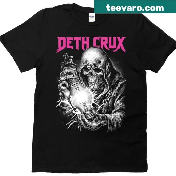 Edgy T-shirt featuring bold 'Deth Crux' typography