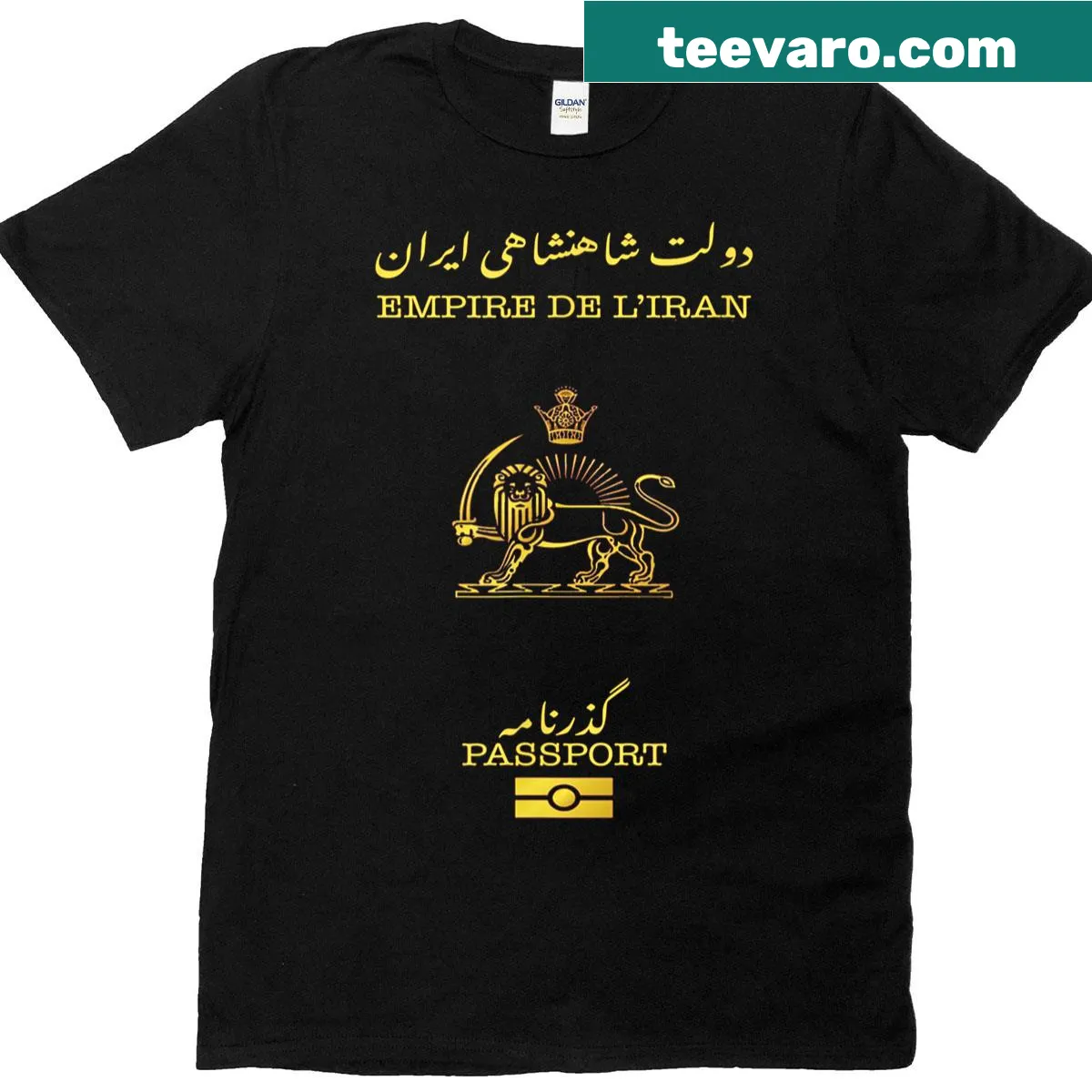 Bold typography t-shirt with 'Empire De Liran' printed prominently — on a men's t-shirt