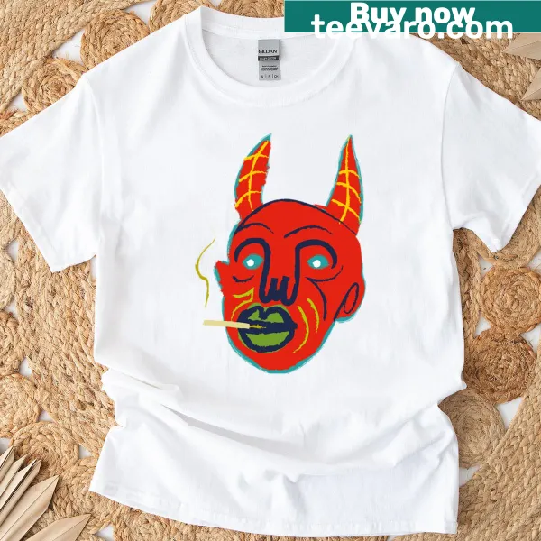 Bold graphic of an expressionist devil on T-shirt