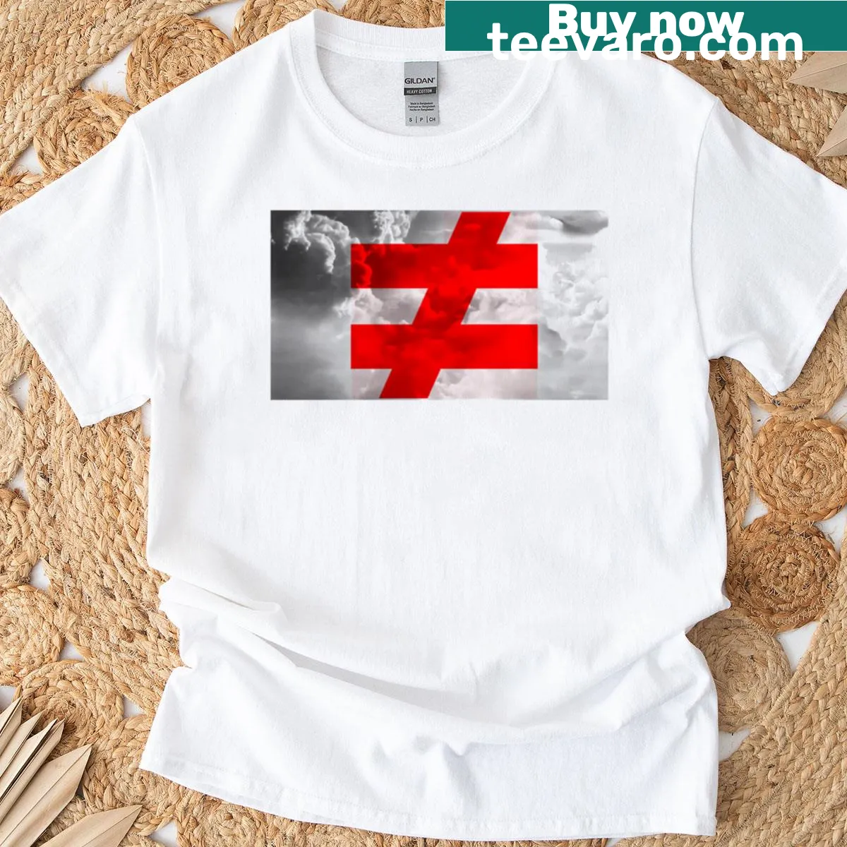 Abstract band design t-shirt with retro artistic elements — on a men's t-shirt