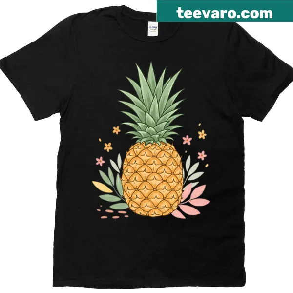 Cheerful floral pineapple t-shirt design