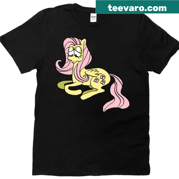 Illustration of Fluttershy from My Little Pony on a T-shirt