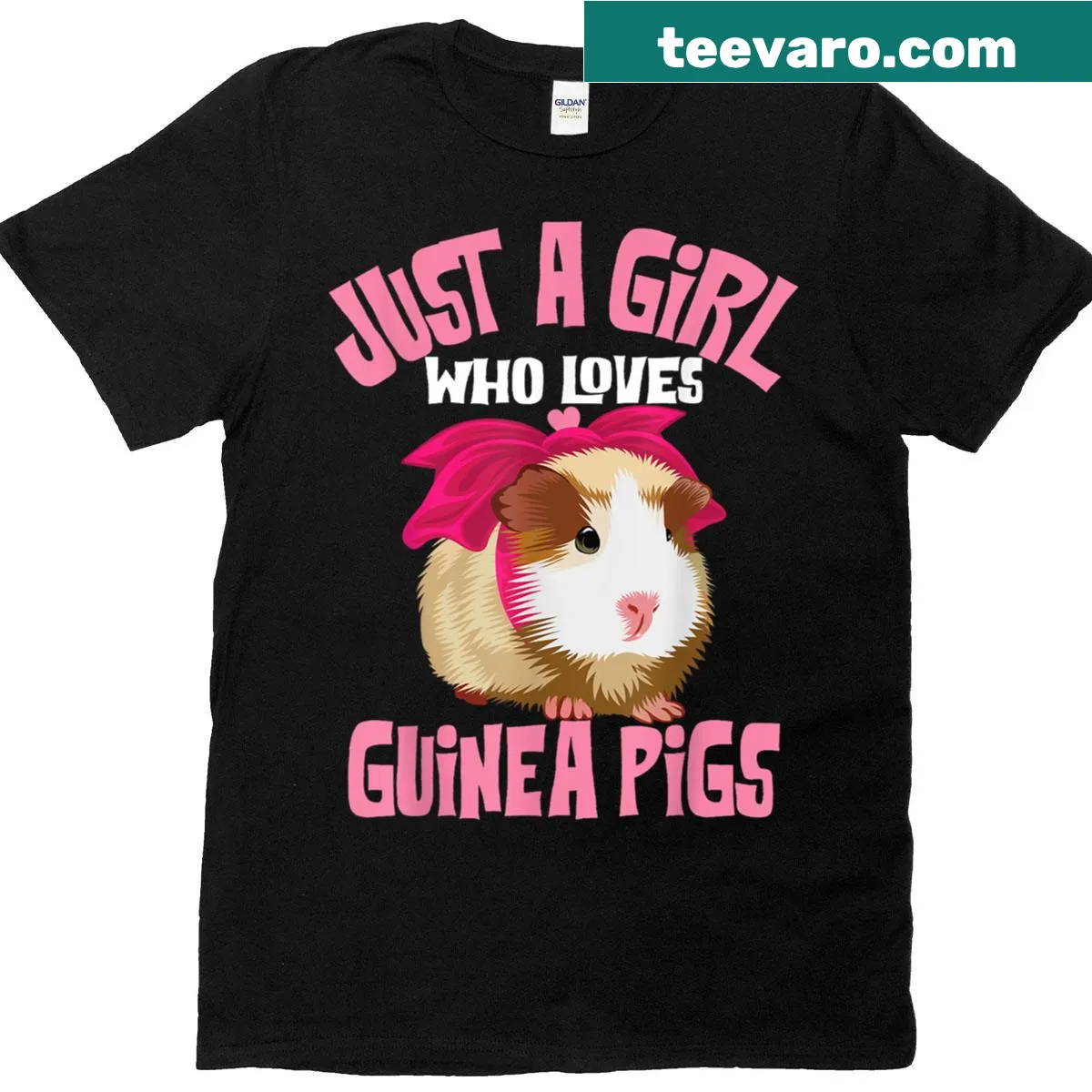 Cartoon-style shirt featuring a guinea pig in a costume for pet lovers — on a men's t-shirt