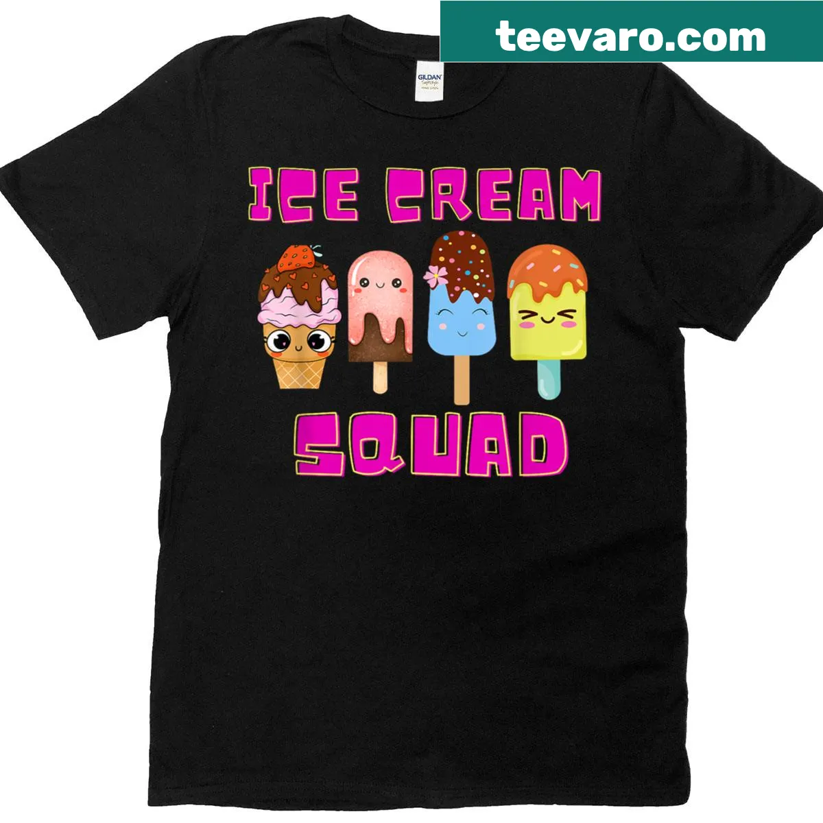 Cute cartoon ice cream cone design for kids — on a men's t-shirt