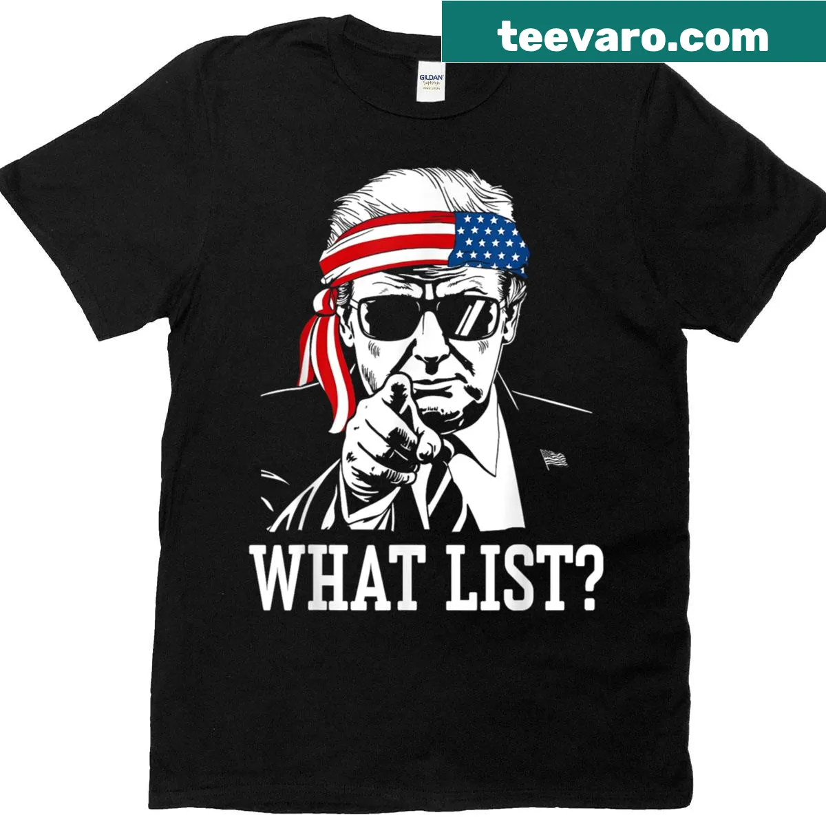 Playful T-shirt with 'What List?' text — on a men's t-shirt