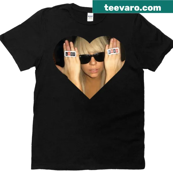 Heart graphic tribute to a pop music artist on a T-shirt