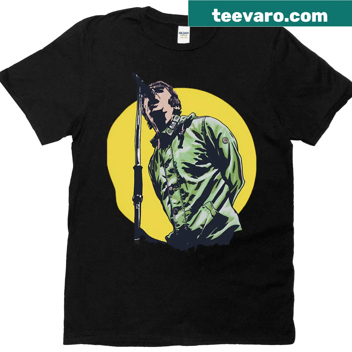 Soundwave graphic tribute to Brit rock on a T-shirt — on a men's t-shirt