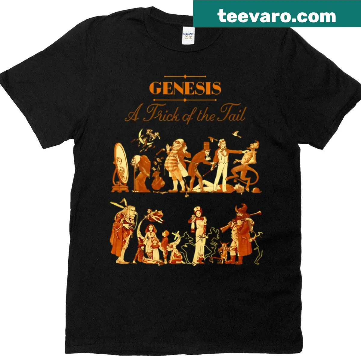 Illustrated T-shirt inspired by the Genesis Echo Band — on a men's t-shirt