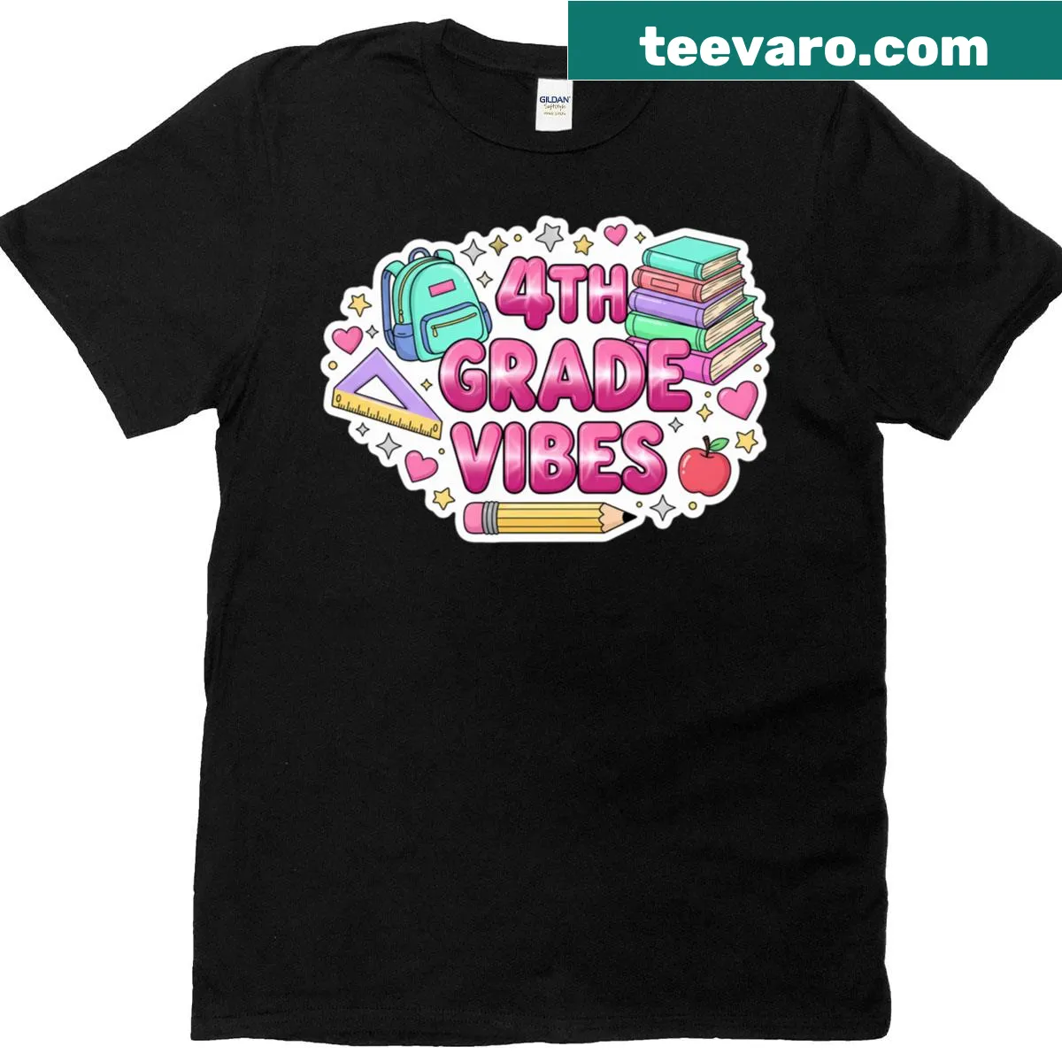 Cute back to school t-shirt for girls with playful graphics — on a men's t-shirt