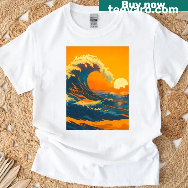 Great Wave t-shirt featuring an iconic wave design