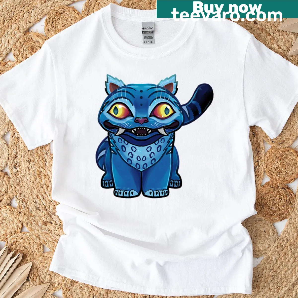 Illustration of a sitting tiger symbolizing strength on a T-shirt — on a men's t-shirt