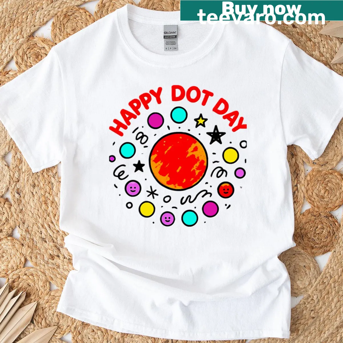 Children's t-shirt featuring a playful polka dot design for Happy Dot Day — on a men's t-shirt