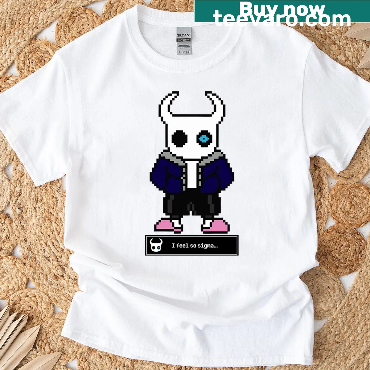 Minimalist t-shirt featuring the text 'Hollow Sans' — on a men's t-shirt