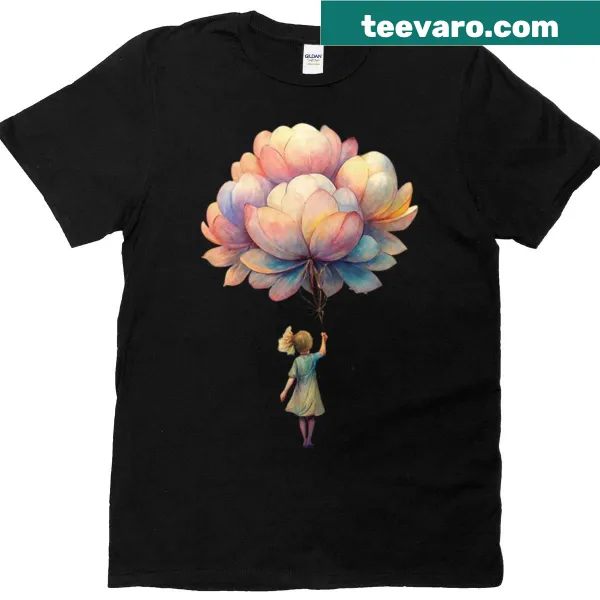 Illustration of flower balloons on a t-shirt