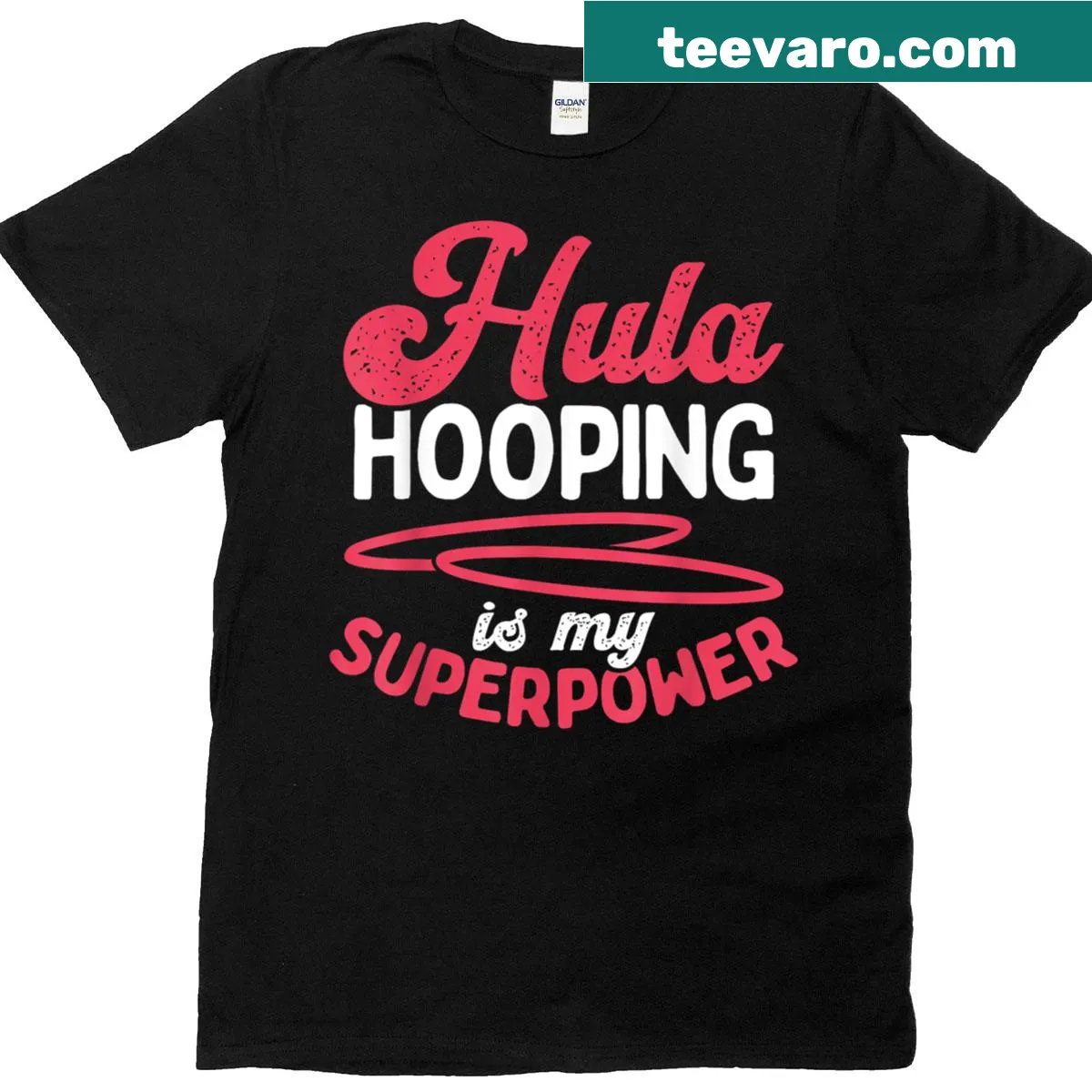 Artistic hula hoop design featuring girls in motion — on a men's t-shirt