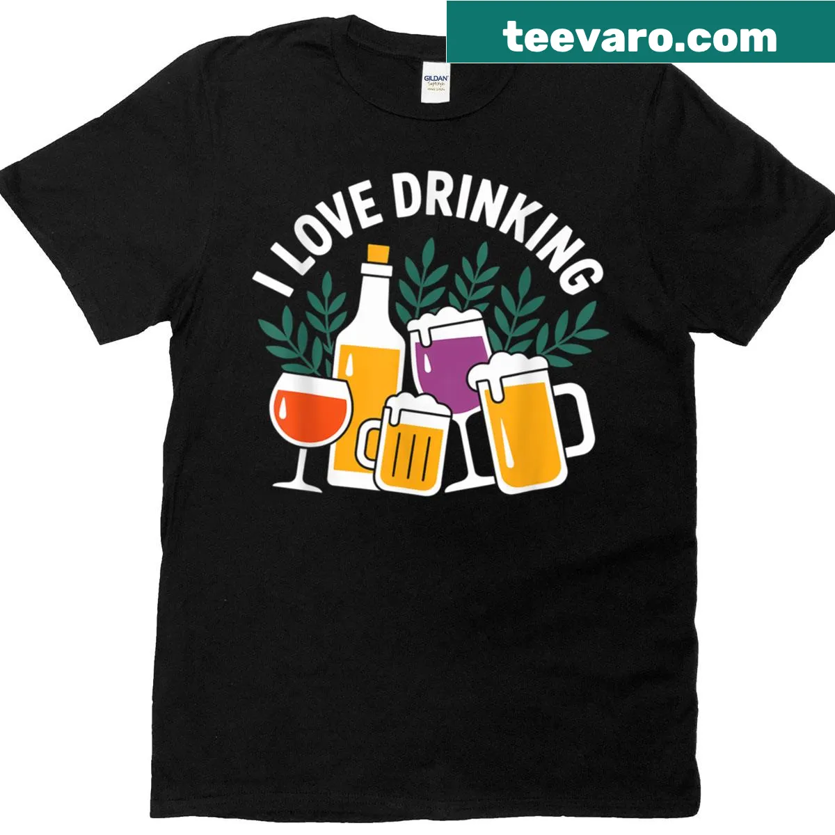 Fun typography design expressing love for beverages on a t-shirt — on a men's t-shirt