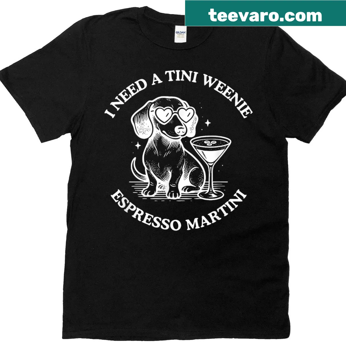 Funny T-shirt with text about needing an espresso martini — on a men's t-shirt