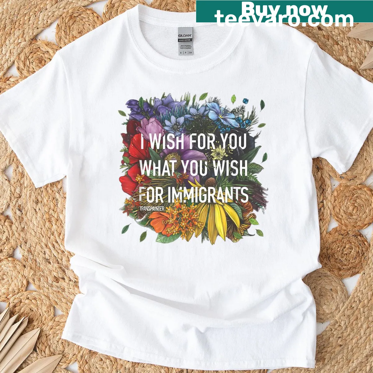 Inspirational shirt promoting immigrant rights and equality — on a men's t-shirt