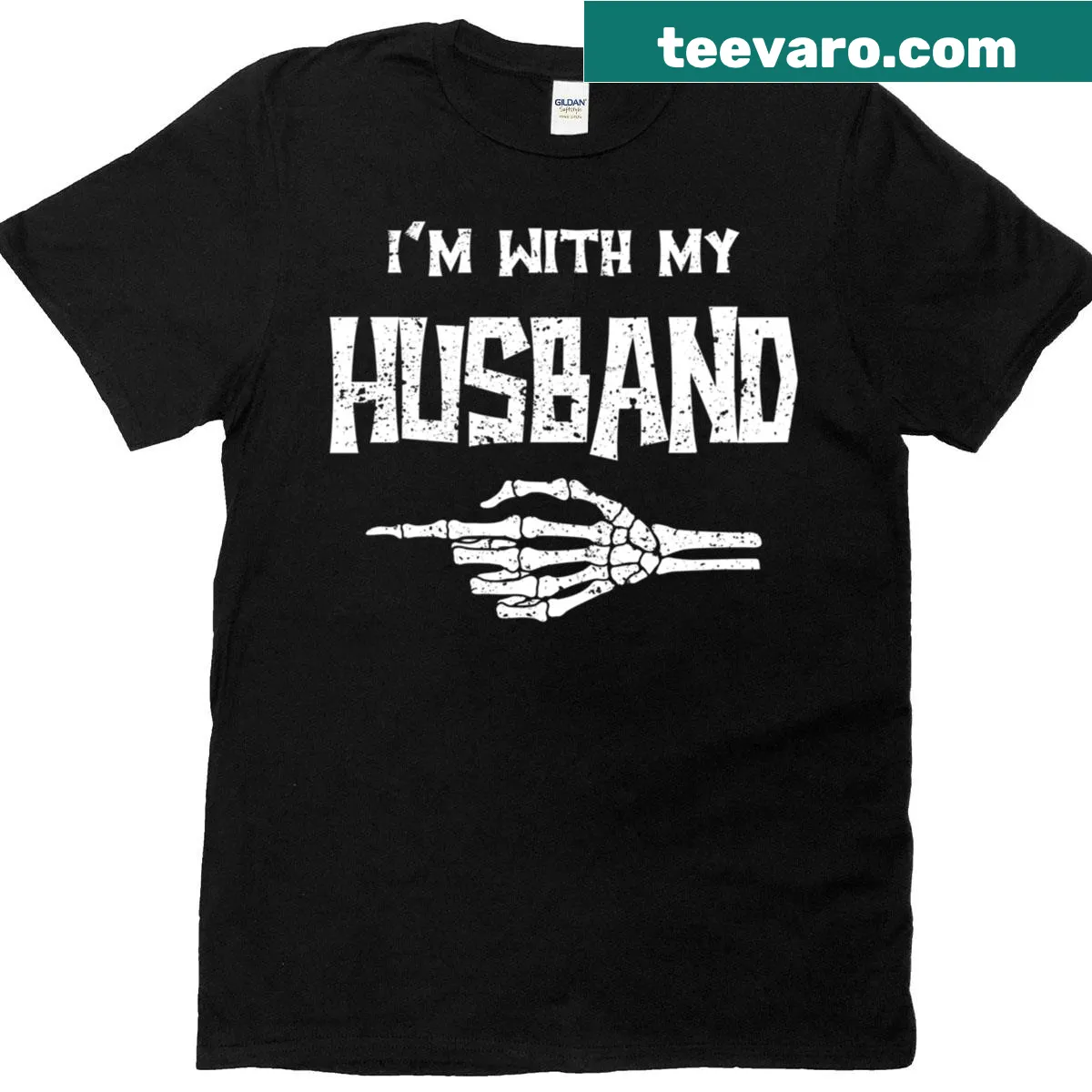Cute graphic with the text 'I'm With Husband' — on a men's t-shirt