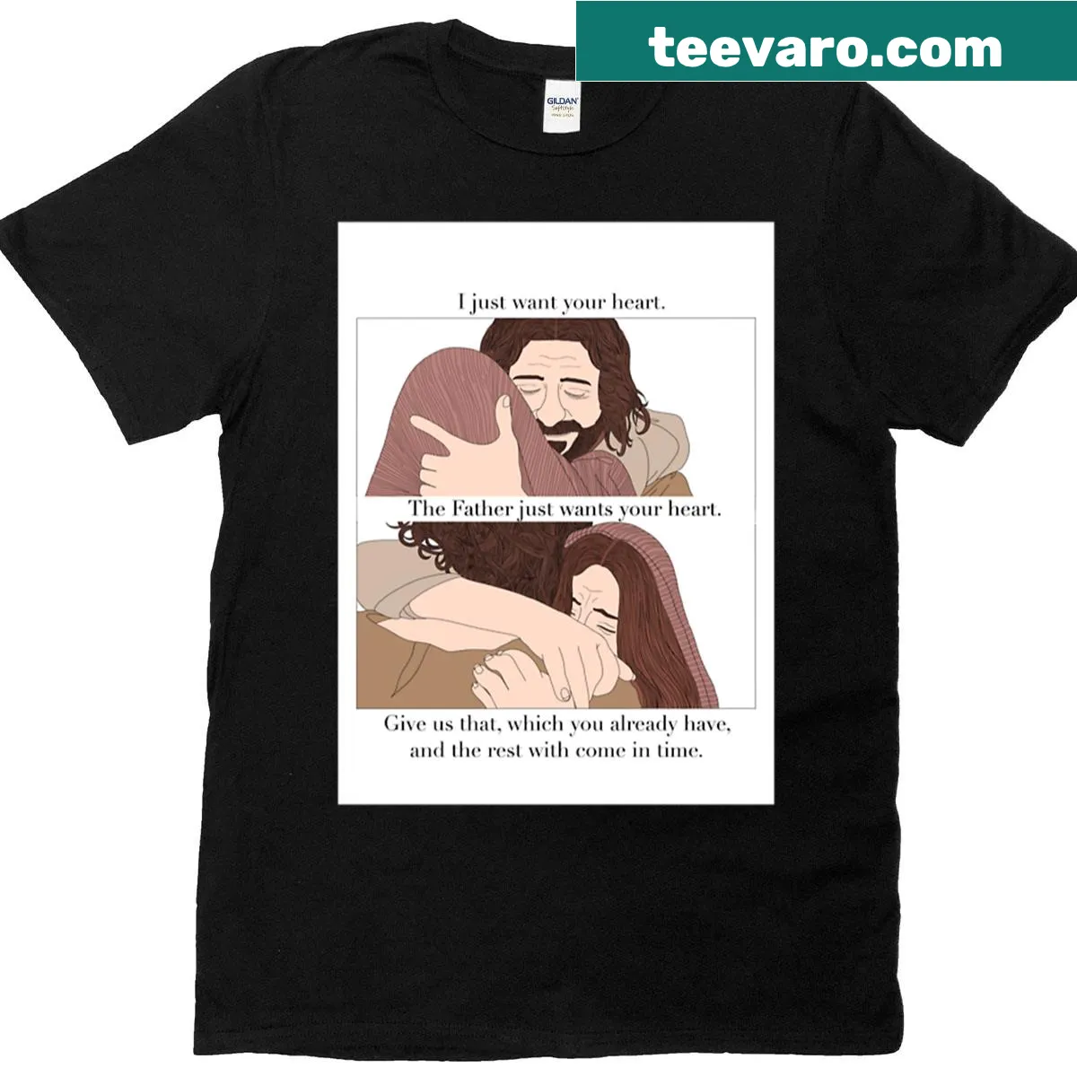 Inspirational T-shirt with 'Jesus Heals Mary Magdalene' text — on a men's t-shirt