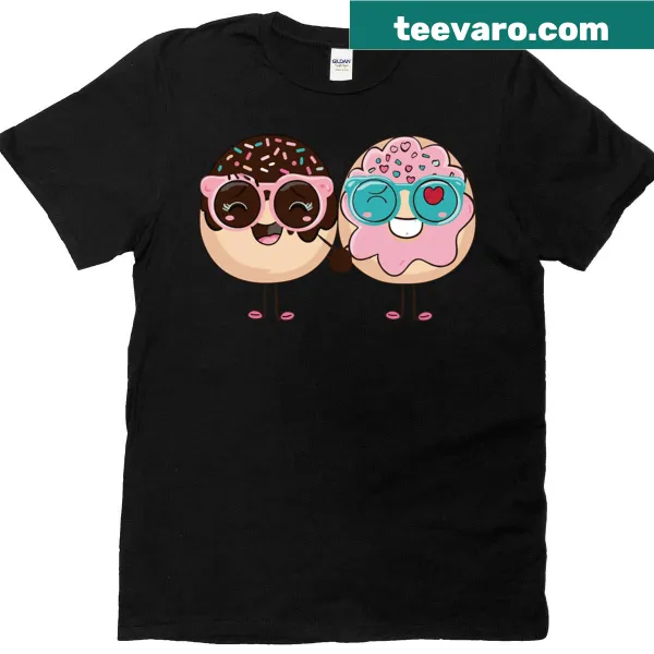 Cute donut couple design on a kawaii T-shirt