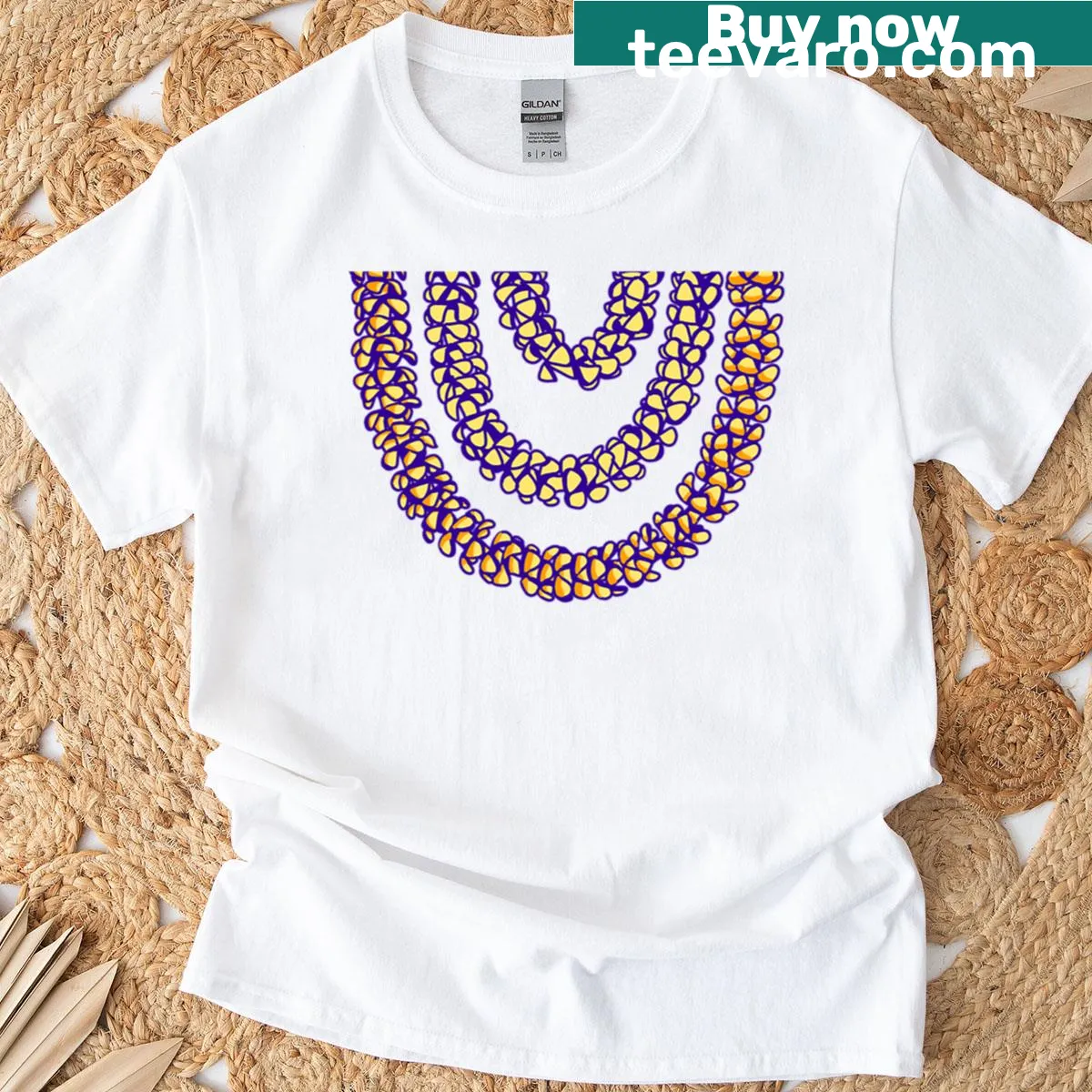 Hand-lettered Lei Puakenikeni T-shirt inspired by Hawaiian culture — on a men's t-shirt