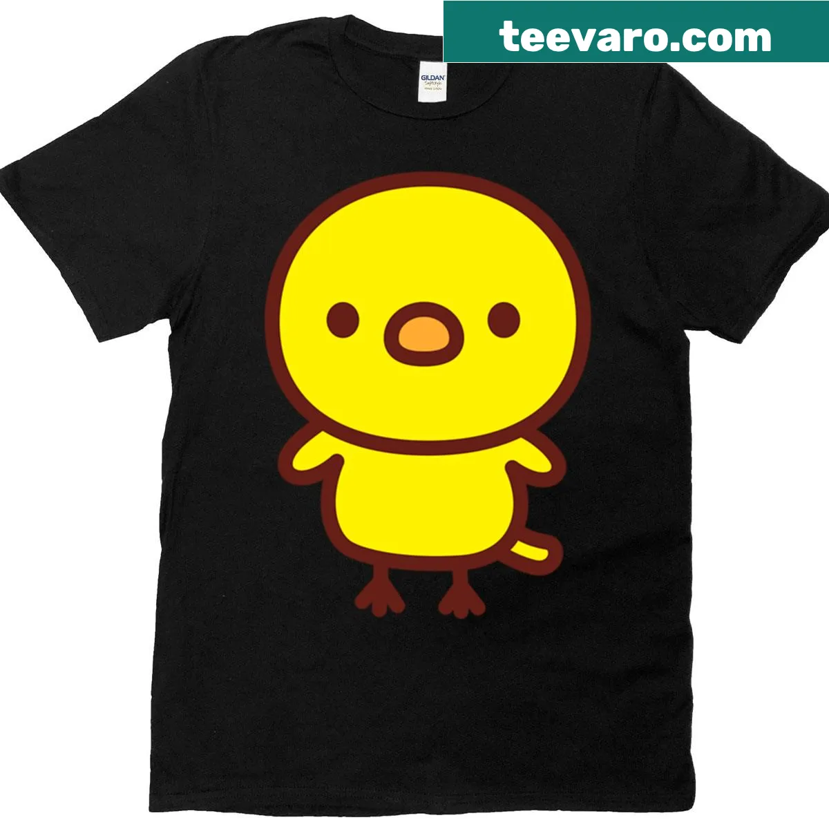 Playful t-shirt featuring a cartoon canary on a lemon — on a men's t-shirt