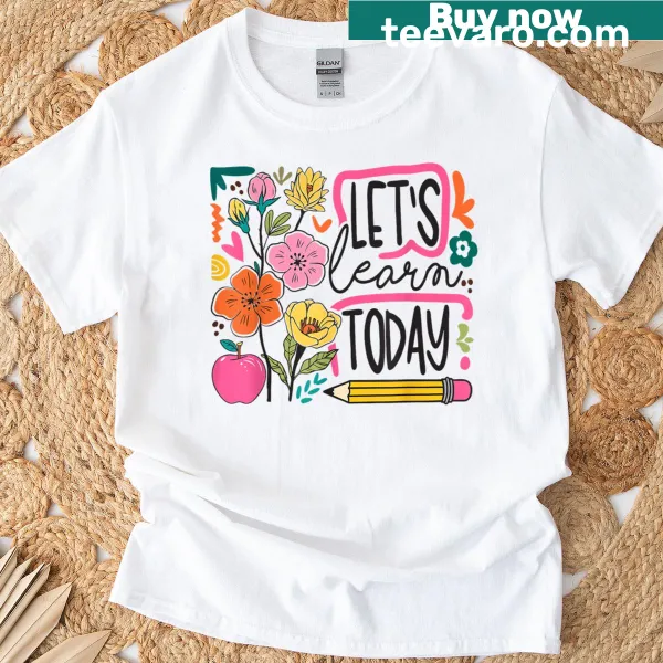 Floral boho design with 'Lets Learn Today' text for teachers