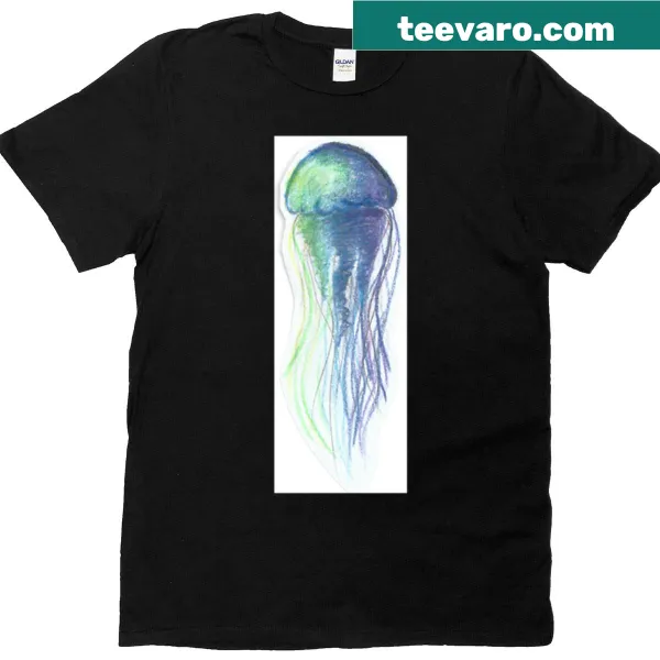 Illustrated Little Green Jellyfish T-shirt design