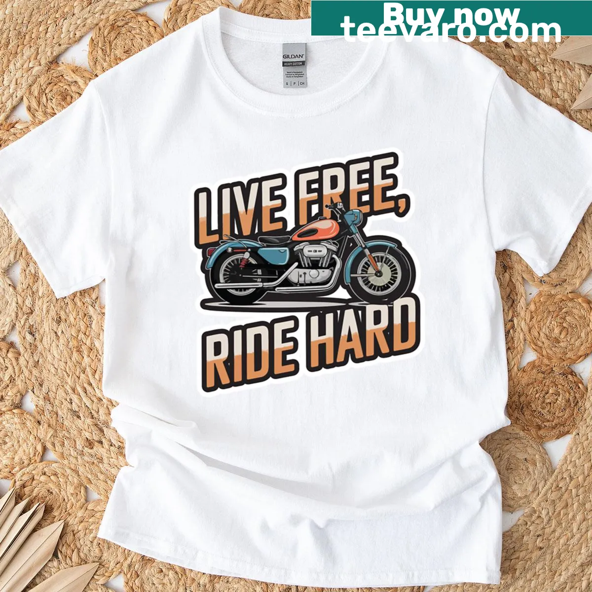 Vintage motorcycle quote design in bold typography — on a men's t-shirt
