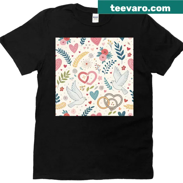 Charming Love Bird Pattern T-shirt design