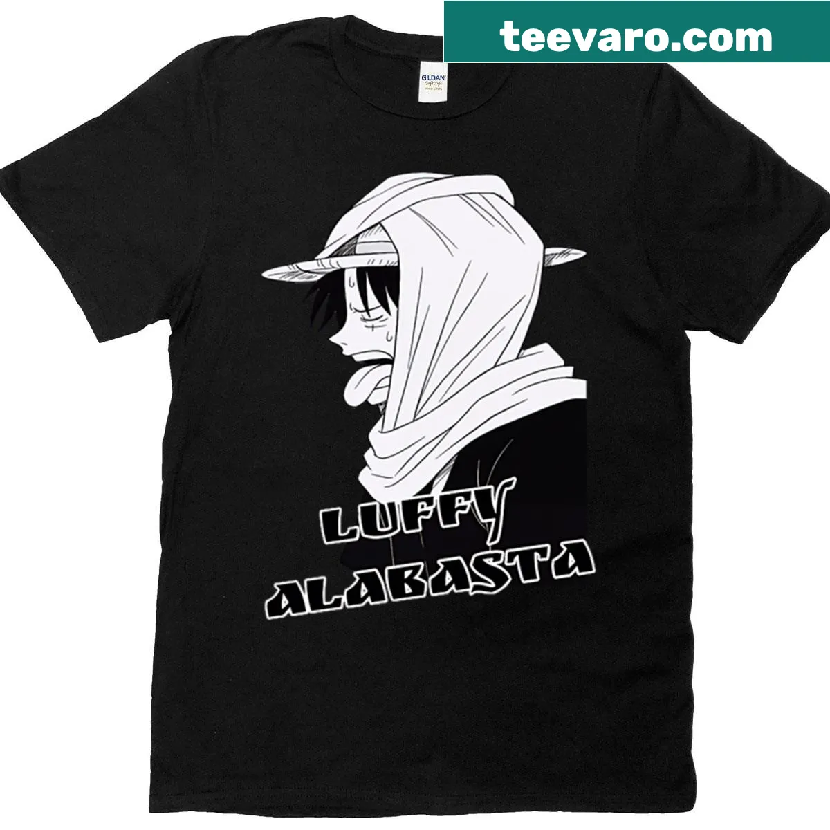 Illustration of Luffy inspired by the Alabasta arc on a T-shirt — on a men's t-shirt
