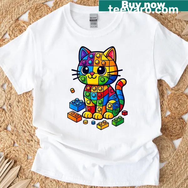 Kid's t-shirt with 'Master Builder' and playful building block graphics