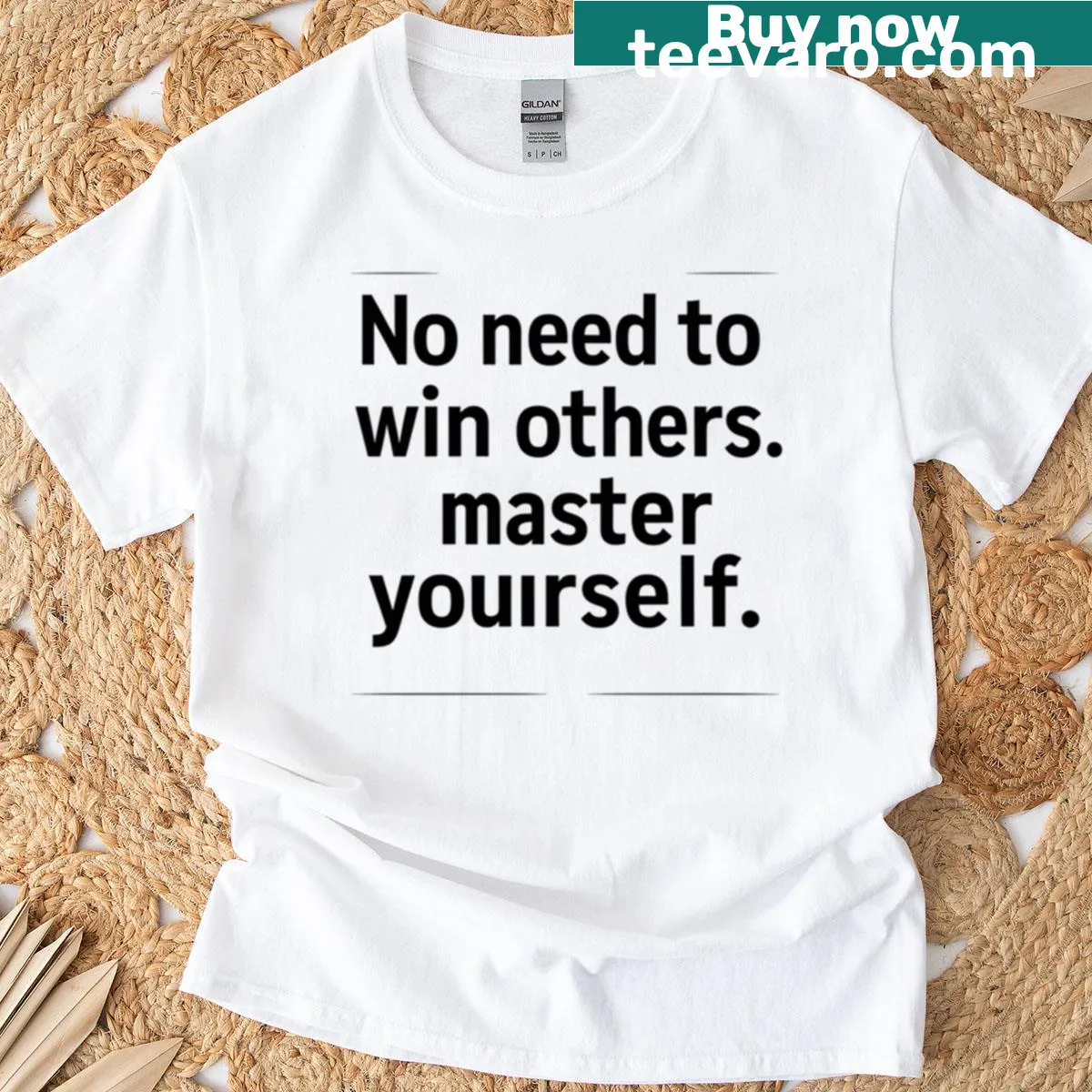 Minimalist motivational quote T-shirt promoting self-improvement — on a men's t-shirt