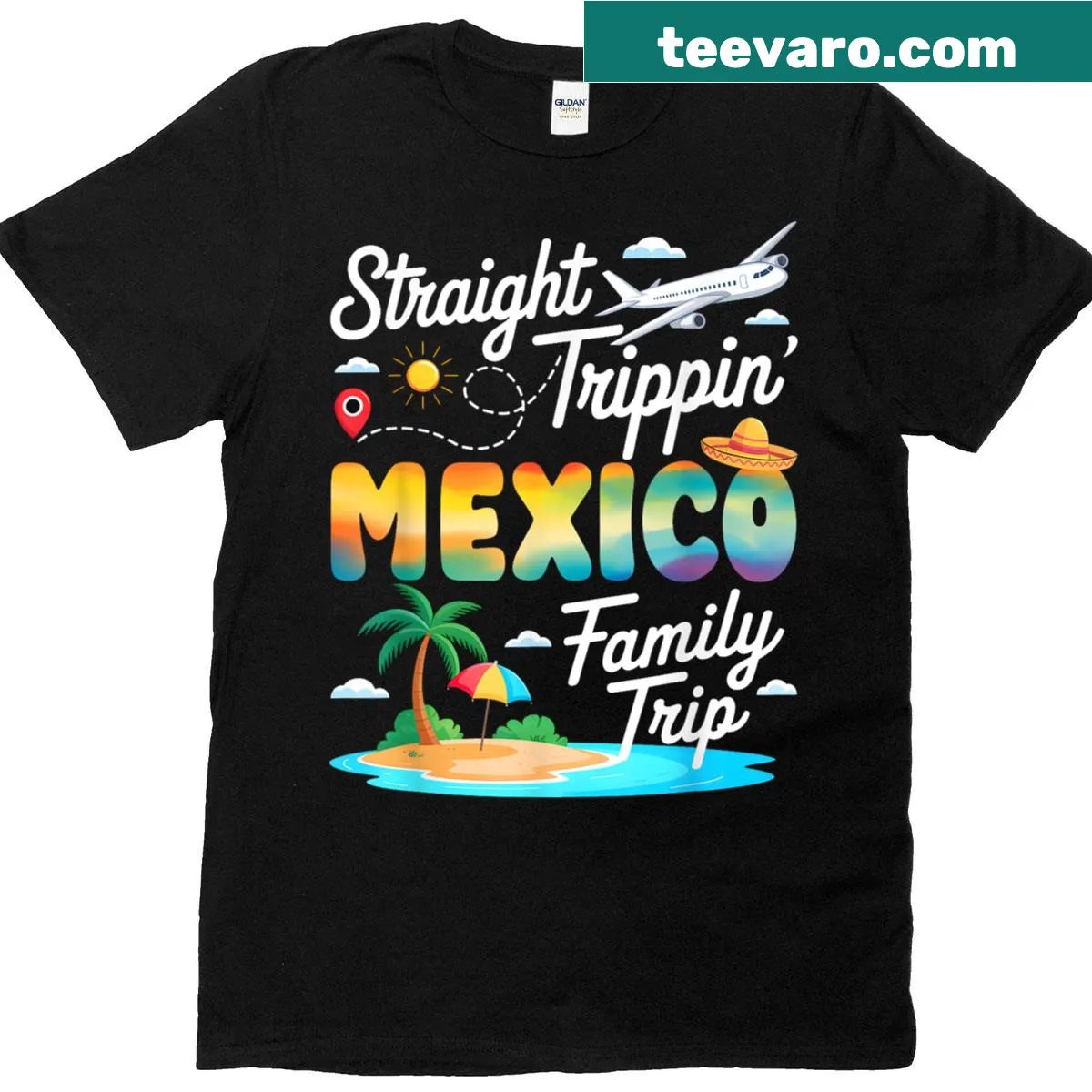 Typographic design for Mexico Family Trip 2025 on T-shirt — on a men's t-shirt